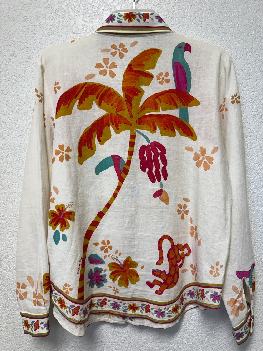 Farm Rio Tropical Life Button-front Linen Ramie Shirt - Picture 2 of 8